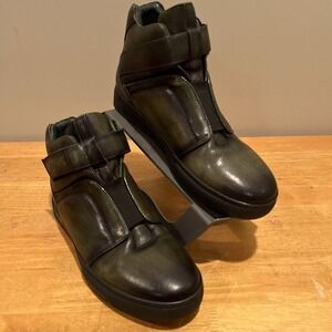 Jump "Scully" Slip-On Mid-Top Leather Men's Sneakers, Grey‎ Green 8